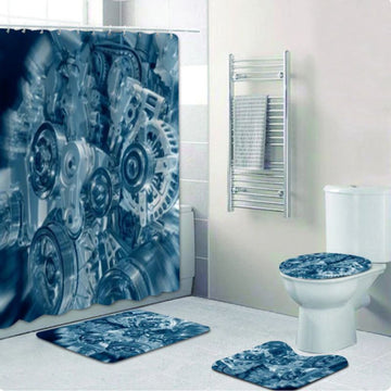 Bikergod Motorcycle Motor Machine Bathroom Decor Set NMBR34