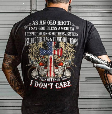 Bikergod Motorcycle As And Old Biker I Say God Bless America T-shirt Design 2D Full Printed Sizes S - 5XL - NAIA94