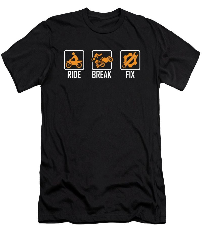 Bikergod Motorcycle Ride Break Fix T-shirt Design 2D Full Printed Sizes S - 5XL - NAXA86