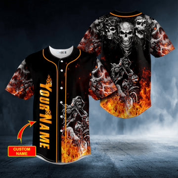 Bikergod Motorcycle Custom Name Baseball Shirt Design 3D Full Printed High Quality - NMQI02