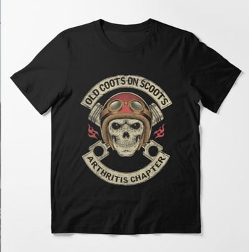 Bikergod Motorcycles Old Coots On Scoots Arthritis Chapter T-shirt Design 2D Full Printed Sizes S - 5XL - NAGA416