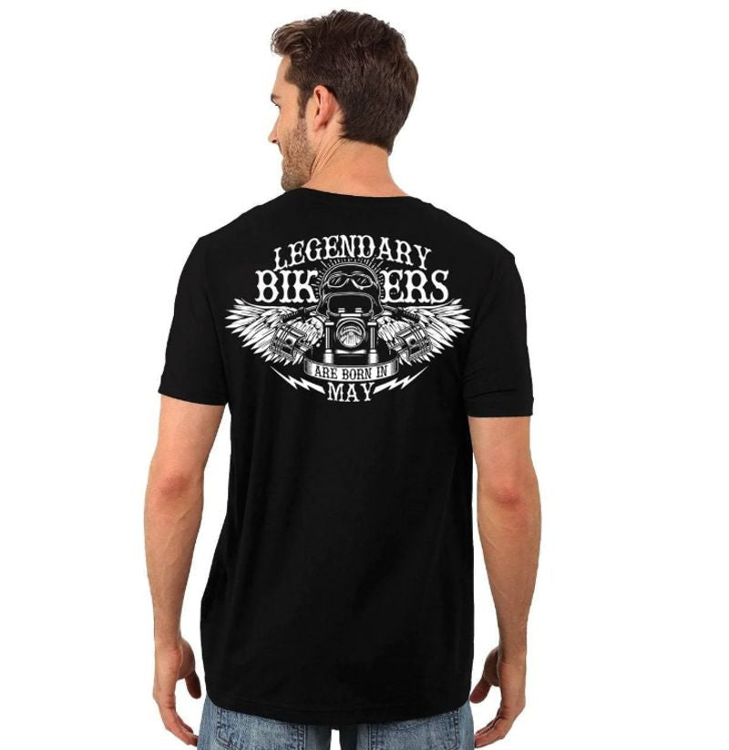 Bikergod Motorcycle Legendary Bikers Are Born in May T-shirt Design 2D Full Printed Sizes S - 5XL - NASA25