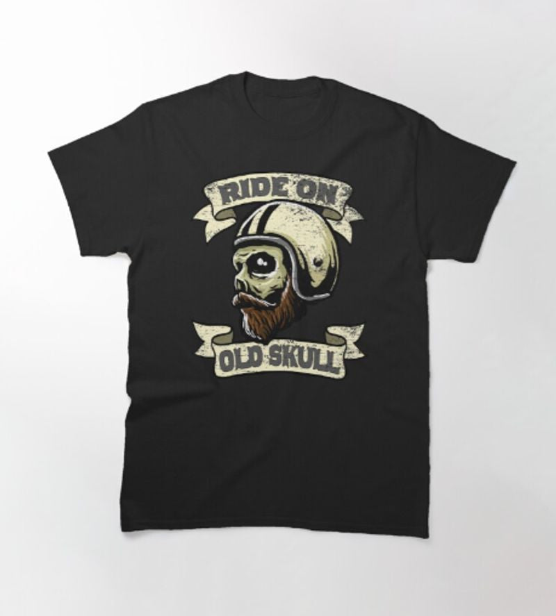 Bikergod Motorcycle Ride On Old Skull T-shirt Design 2D Full Printed Sizes S - 5XL - TLEA222
