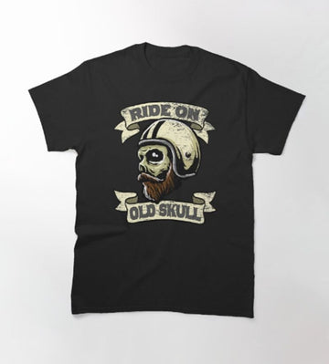 Bikergod Motorcycle Ride On Old Skull T-shirt Design 2D Full Printed Sizes S - 5XL - TLEA222