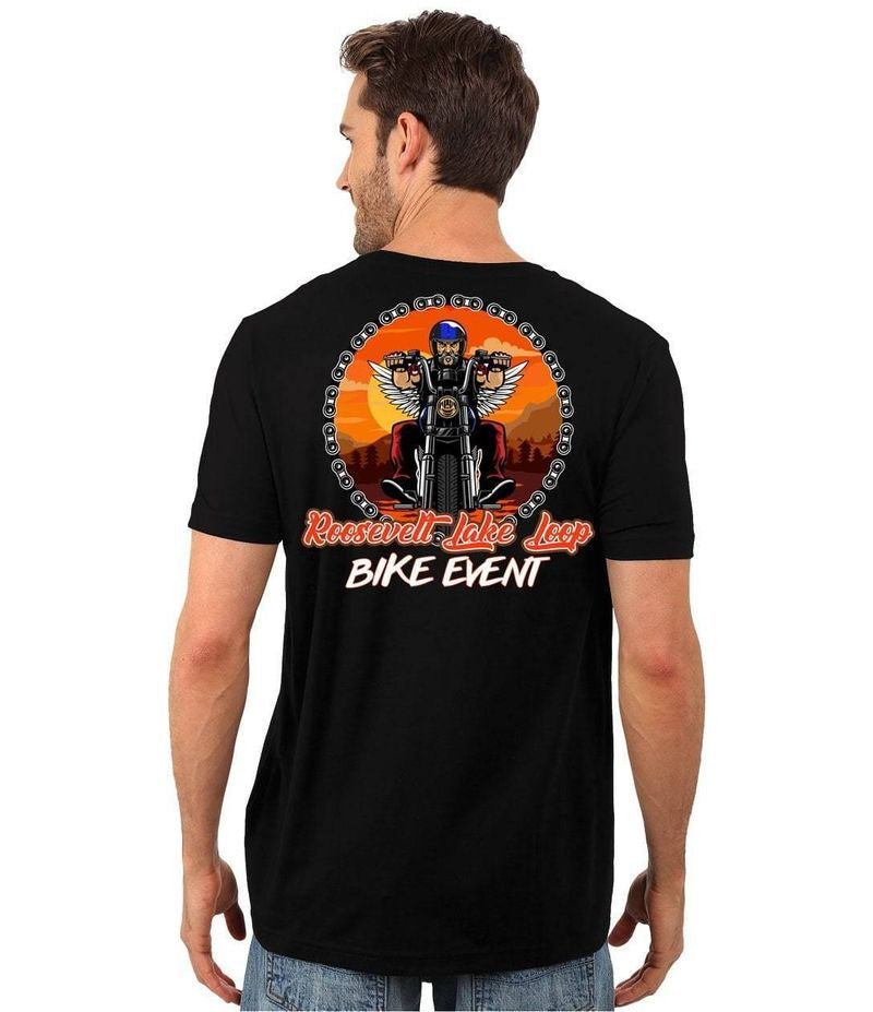 Bikergod Motorcycle Roosevelt Lake Loop Bike Event T-shirt Design 2D Full Printed Sizes S - 5XL - NASA02