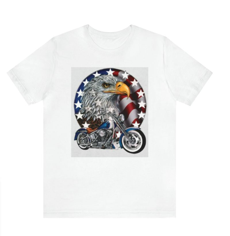 Bikergod Motorcycle Fourth of July Independence Day T-shirt Design 2D Full Printed Sizes S - 5XL - NAXA71L