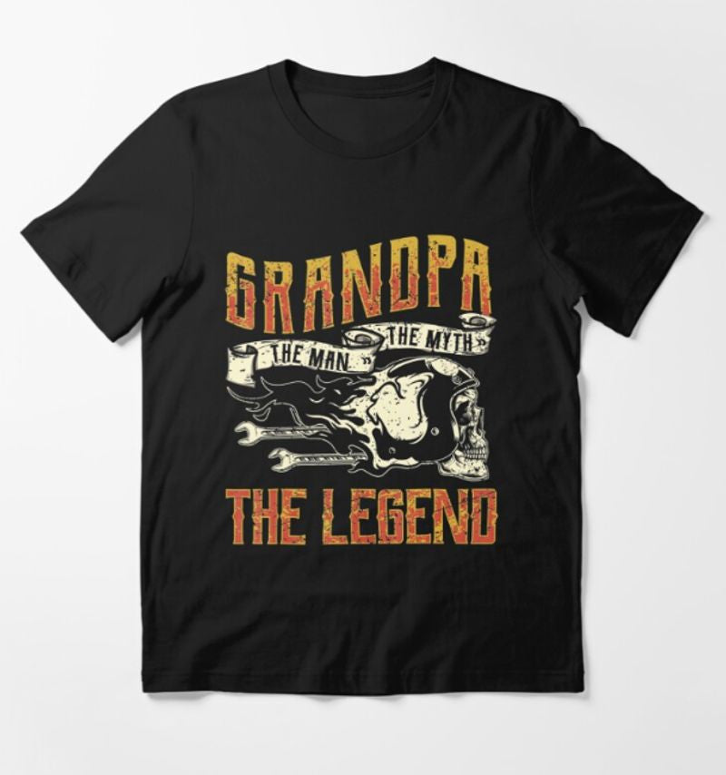 Bikergod Motorcycle Biker Grandpa The Legend T-shirt Design 2D Full Printed Sizes S - 5XL - NAPA632