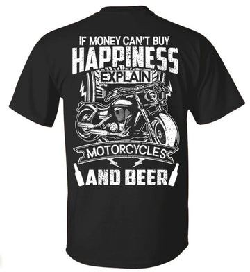 Bikergod Motorcycle If Money Cant't Buy Happiness T-shirt Design 2D Full Printed Sizes S - 5XL - NMA132