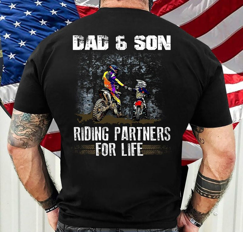 Bikergod Motorcycle Dad and Son Riding partner for life T-shirt Design 2D Full Printed Sizes S - 5XL - NAIA59