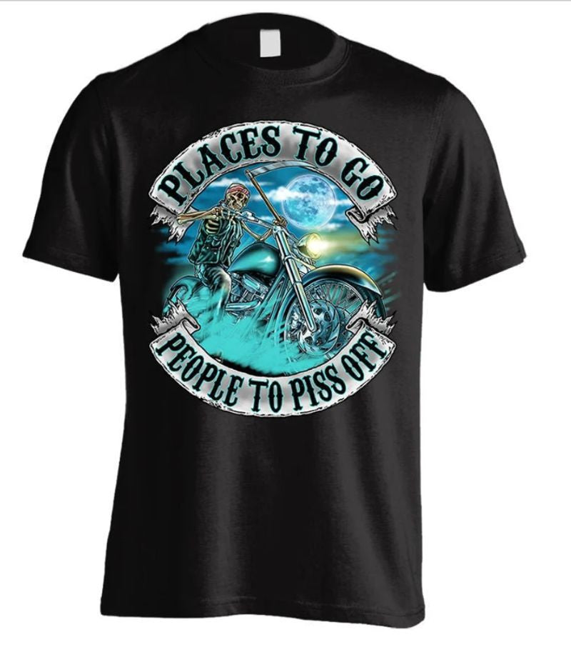 Bikergod Motorcycles Places To Go, People To Piss Off Biker T-shirt Design 2D Full Printed Sizes S - 5XL - NAEA267