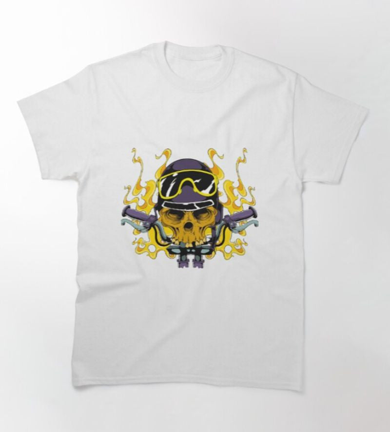 Bikergod Motorcycle Biker Skull T-shirt Design 2D Full Printed Sizes S - 5XL - NAKA331