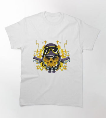 Bikergod Motorcycle Biker Skull T-shirt Design 2D Full Printed Sizes S - 5XL - NAKA331