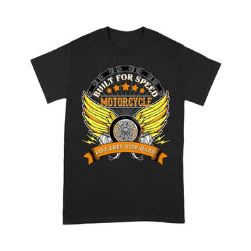 Bikergod Motorcycle Built For Speed Motorcycle Live Free Ride Hard T-shirt Design 2D Full Printed Sizes S - 5XL - NANA183
