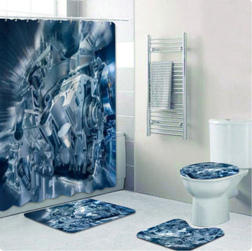 Bikergod Motorcycle Motor Machine Bathroom Decor Set NMBR35