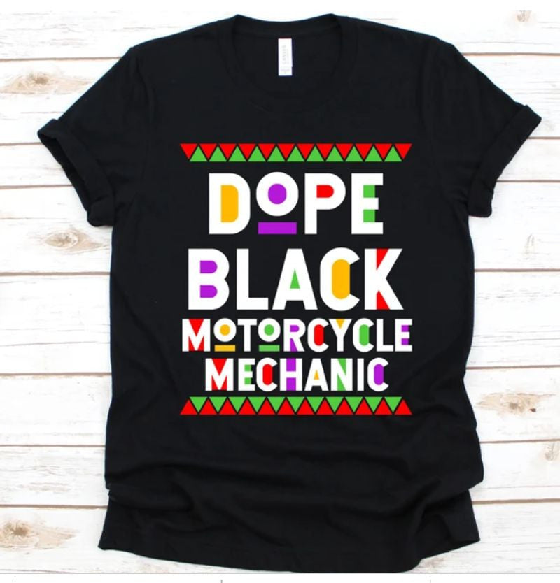 Bikergod Motorcycles Dope Black Motorcycle Mechanic T-shirt Design 2D Full Printed Sizes S - 5XL - NAEA241