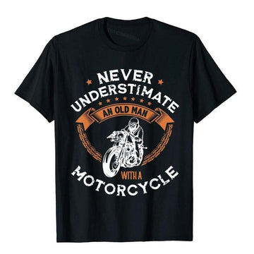 Bikergod Motorcycles Never Underestimate An Old Man With A Motorcycle T-shirt Design 2D Full Printed Sizes S - 5XL - NADA218