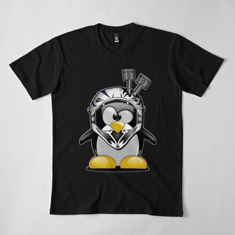 Bikergod Motorcycles Penguin Biker T-shirt Design 2D Full Printed Sizes S - 5XL - NADA213