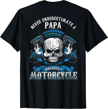 Bikergod Motorcycles Papa Biker Who Rides A Motorcycle T-shirt Back Design 2D Full Printed Sizes S - 5XL - NADA176