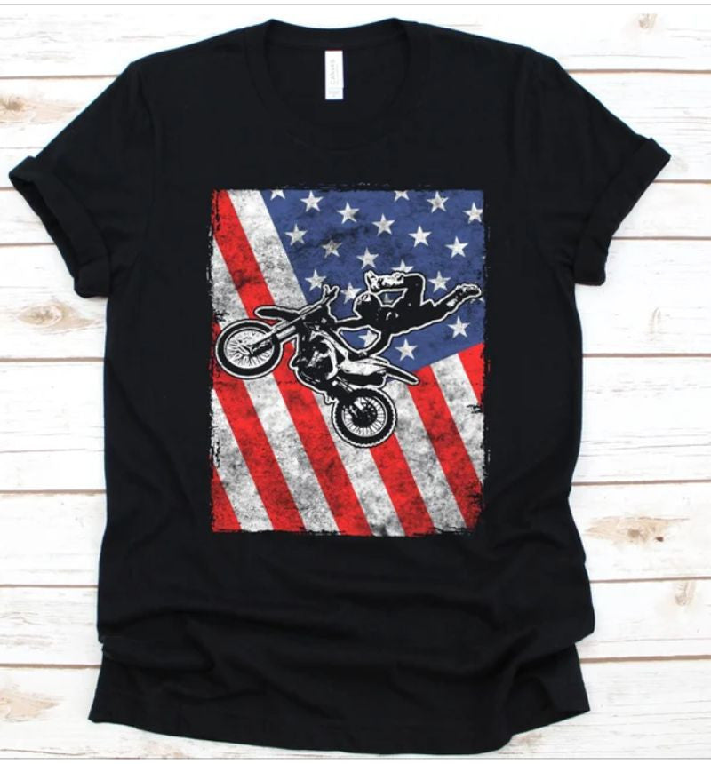 Bikergod Motorcycles American Motocross Rider T-shirt Design 2D Full Printed Sizes S - 5XL - NAEA254