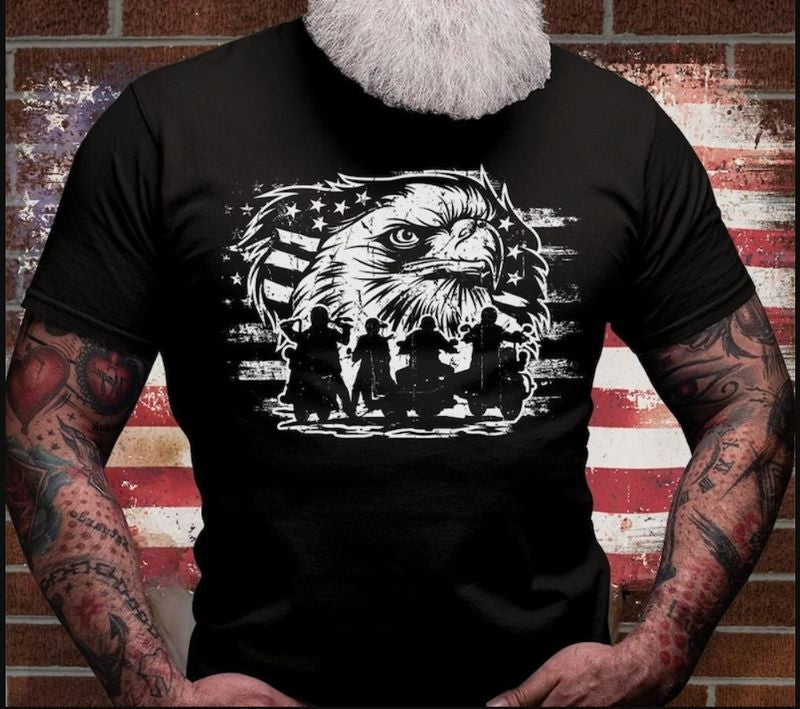 Bikergod Motorcycles US Biker Eagle T-shirt Design 2D Full Printed Sizes S - 5XL - NACA55