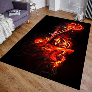 Bikergod Motorcycle Biker Rug Home Floor Decor NACA82
