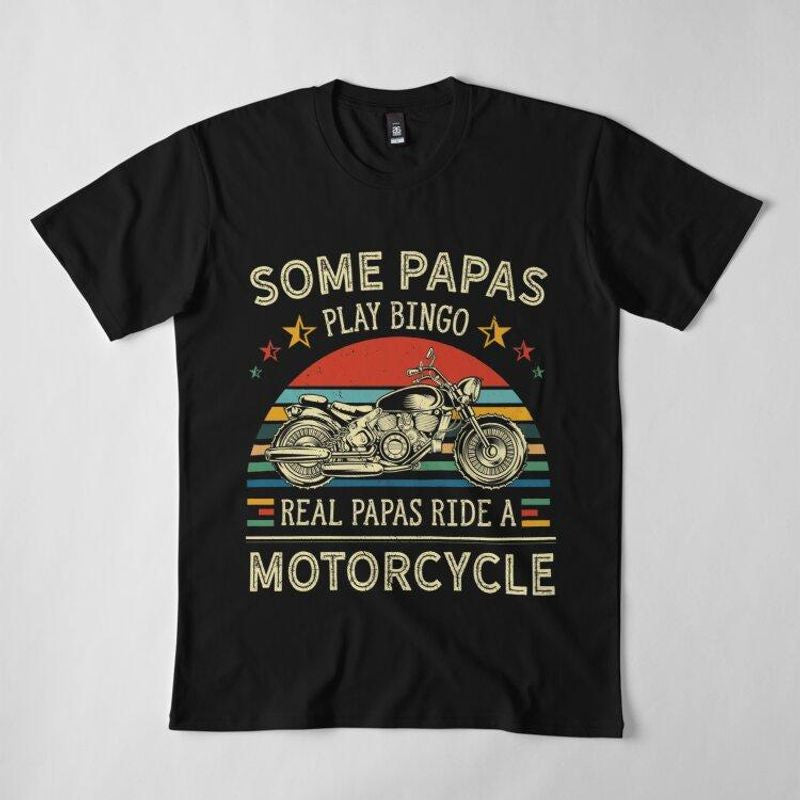 Bikergod Motorcycles Real Papas Ride A Motorcycle T-shirt Design 2D Full Printed Sizes S - 5XL - NADA211