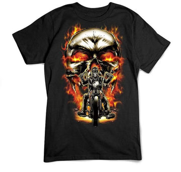 Bikergod Motorcycles Fire Skull Biker T-shirt Design 2D Full Printed Sizes S - 5XL - NAEA222