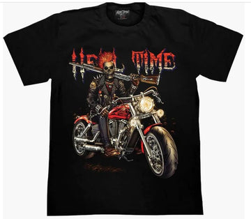 Bikergod Motorcycles Hell Time T-shirt Design 3D Full Printed Sizes S - 5XL - NADA250