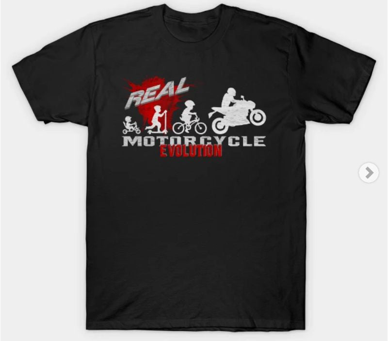 Bikergod Motorcycles Real Motorcycle Evolution T-shirt Design 2D Full Printed Sizes S - 5XL - NABA198