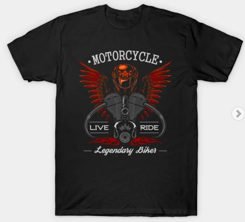 Bikergod Motorcycles Rider Legendary Biker T-shirt Design 2D Full Printed Sizes S - 5XL - NABA204