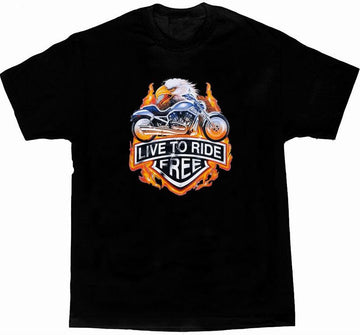 Bikergod Motorcycles Live To Ride Free T-shirt Design 2D Full Printed Sizes S - 5XL - NADA206