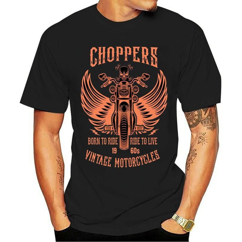 Bikergod Motorcycles Vintage Motorcycle Skull T-shirt Design 2D Full Printed Sizes S - 5XL - NADA223