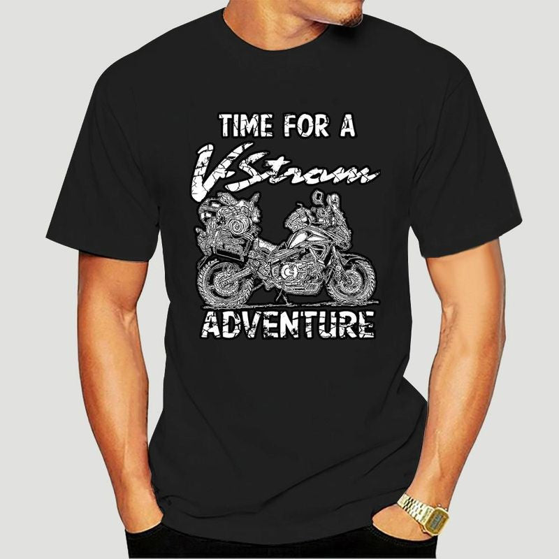 Bikergod Motorcycles Time FOr A Vstrom Adventure T-shirt Design 2D Full Printed Sizes S - 5XL - NADA179