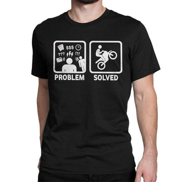 Bikergod Motorcycles Problem Solved Motorbike T-shirt Design 2D Full Printed Sizes S - 5XL - NADA220