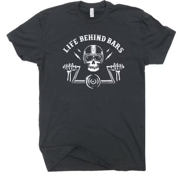 Bikergod Motorcycles Life Behind Bars T-shirt Design 2D Full Printed Sizes S - 5XL - NAEA260