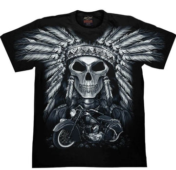 Bikergod Motorcycles Skull Indian T-shirt Design 3D Full Printed Sizes S - 5XL - NADA260