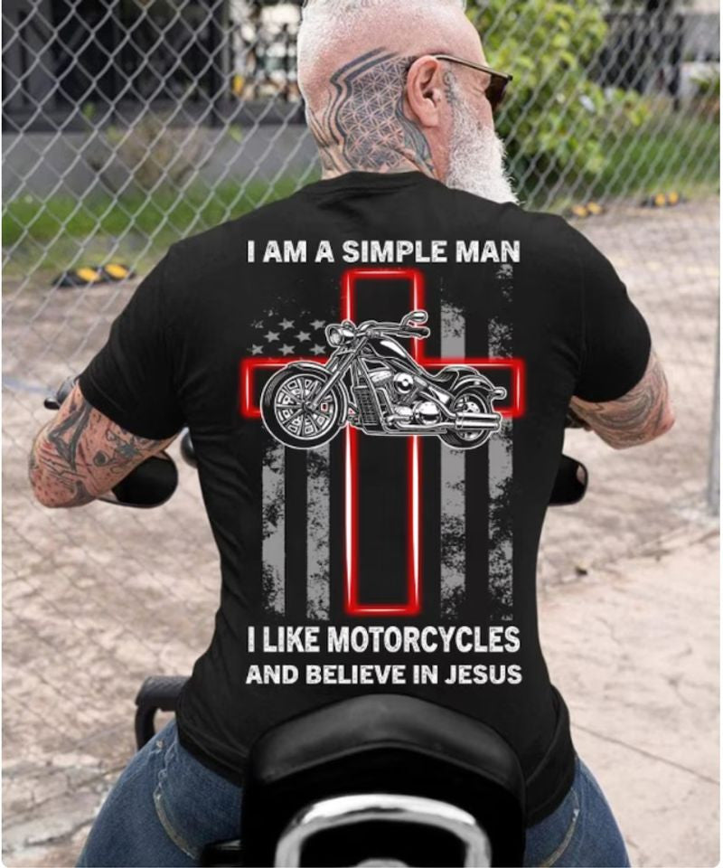 Bikergod Motorcycles I Am A Simple Man T-shirt Design 2D Full Printed Sizes S - 5XL - NAEA230