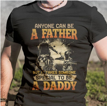 Bikergod Motorcycle Anyone Can Be A Father T-shirt Design 2D Full Printed Sizes S - 5XL - NAAM87