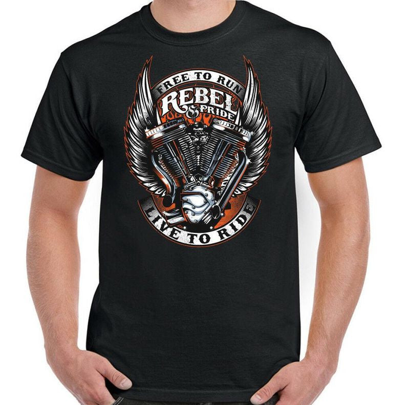 Bikergod Motorcycles Rebel And Pride T-shirt Design 2D Full Printed Sizes S - 5XL - NADA166