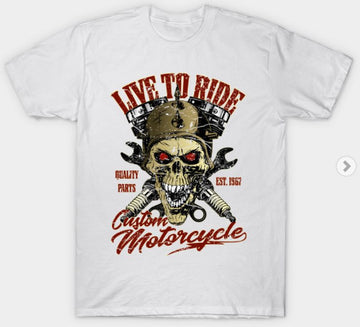 Bikergod Motorcycles Live to Ride T-shirt Design 2D Full Printed Sizes S - 5XL - NAAL301