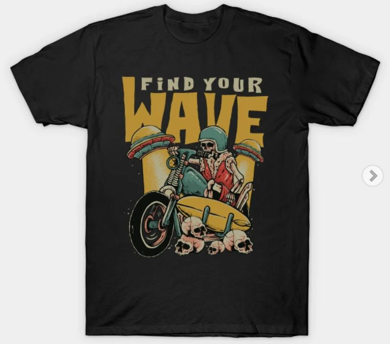 Bikergod Motorcycles Fire Your Wave T-shirt Design 2D Full Printed Sizes S - 5XL - NABA175