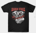 Bikergod Motorcycles BORN FREE T-shirt Design 2D Full Printed Sizes S - 5XL - NABA130