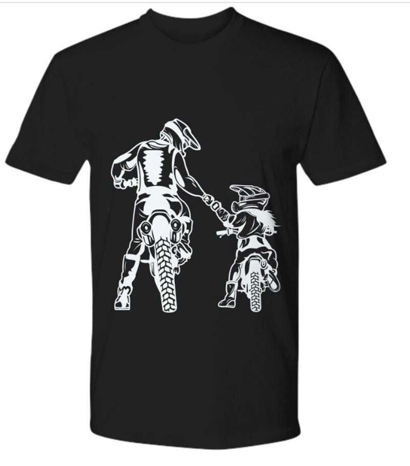 Bikergod Motorcycle Dad and daughter biker T-shirt Design 2D Full Printed Sizes S - 5XL - NAAH107