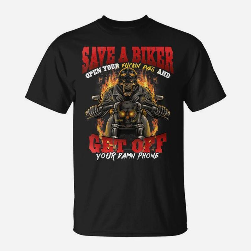 Bikergod Motorcycle Save A Biker T-shirt Design 2D Full Printed Sizes S - 5XL - NAAL241
