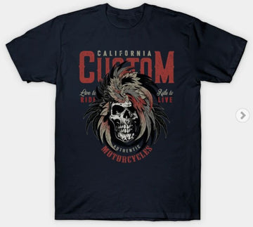 Bikergod Motorcycles Death skull Motorcycle rider T-shirt Design 2D Full Printed Sizes S - 5XL - NABA171