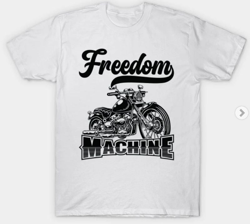 Bikergod Motorcycles Freedom Machine T-shirt Design 2D Full Printed Sizes S - 5XL - NABA203