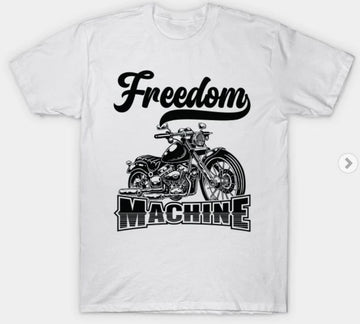 Bikergod Motorcycles Freedom Machine T-shirt Design 2D Full Printed Sizes S - 5XL - NABA203