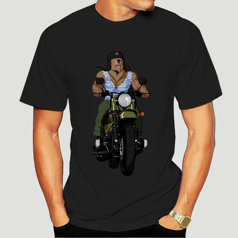 Bikergod Motorcycles Russian Bear Rides A Motorbike T-shirt Design 2D Full Printed Sizes S - 5XL - NADA177