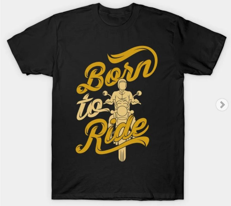 Bikergod Motorcycles Born to Ride T-shirt Design 2D Full Printed Sizes S - 5XL - NABA131