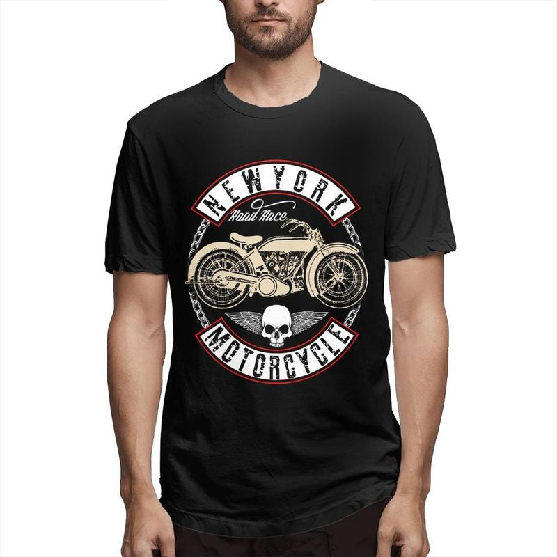 Bikergod Motorcycles New York Motorcycle Skull T-shirt Design 2D Full Printed Sizes S - 5XL - NADA185